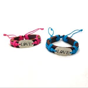 Love Paw Print Leather Bracelets Rope String New